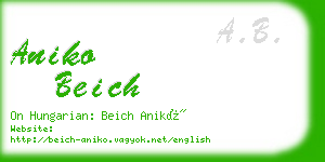 aniko beich business card